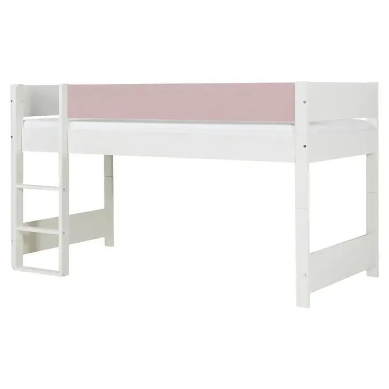 Best Argos Halvhøjseng med sengehest i Dusty Rose Børn Børnemøbler|Juniorsenge