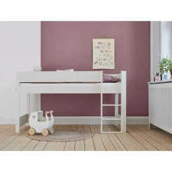 Best Argos Halvhøjseng med sengehest i Dusty Rose Børn Børnemøbler|Juniorsenge