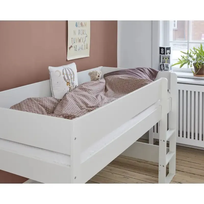 Best Argos Halvhøjseng med sengehest i Dusty Rose Børn Børnemøbler|Juniorsenge