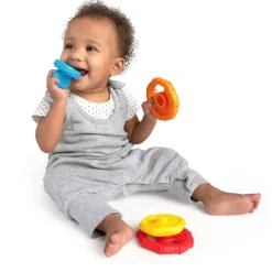 New Stack & Teethe multi - tekstur legesæt med bideringe Aktivitetslegetøj|Bideringe