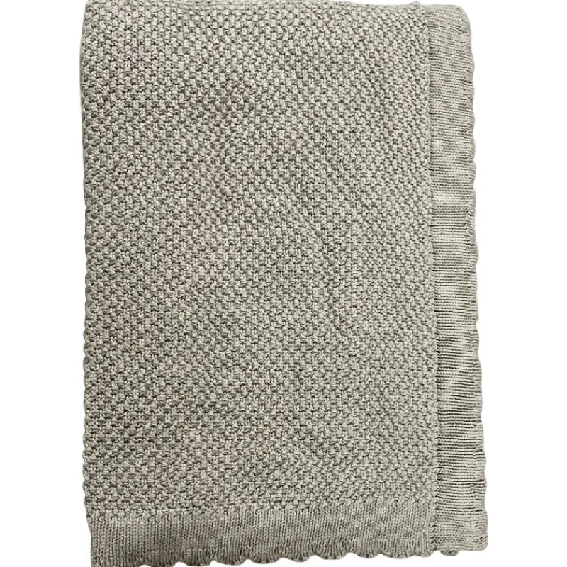 New Baby plaid - bomuld strikket Imp. 457 - mos grøn Børn Tæpper &Amp; Svøb|Tekstiler