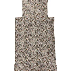 Online Baby sengelinned - dess. 1236 hvid m/ store røde og beige blomster Børn Sengetøj