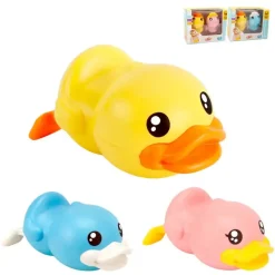 B.Duck Wind Up Bath Duck - Gul/Pink Badelegetøj