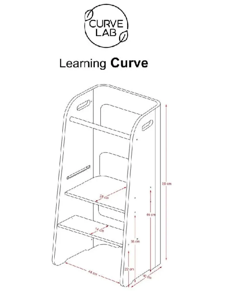 Outlet Læringstårn - Birketræsfinér med en overflade afslutning i egetræ Børn Børnemøbler
