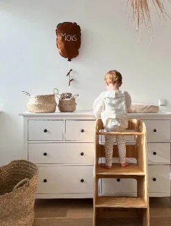 Outlet Læringstårn - Birketræsfinér med en overflade afslutning i egetræ Børn Børnemøbler