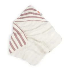 Clearance håndklæde m/ hætte GOTS Stripes Pudder Badeslag &Amp; Håndklæder