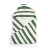 Sale håndklæde m/ hætte GOTS Stripes Grøn Badeslag &Amp; Håndklæder