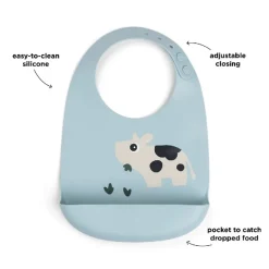 Hot Silikone hagesmæk Dotti Blå Hagesmække|Hagesmække