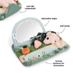 New Tummy time sensorisk spejl Tiny farm Farvemix Aktivitetslegetøj|Rangler