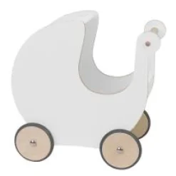 Outlet Dukkevogn i træ - Classic White Trælegetøj|Dukkevogne