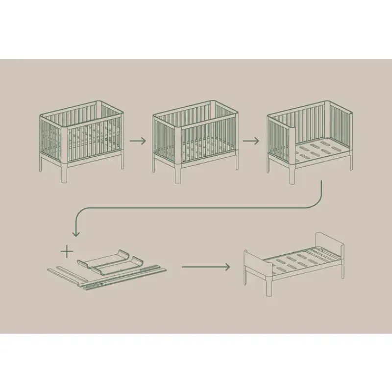 Clearance Nova Forlængersæt til junior seng 150x70cm Oak Børn Juniorsenge