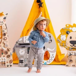 Hot Aktivitetstavle Giraf til gulv Trælegetøj|Kreativitet