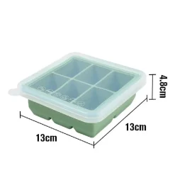 Discount Silikone Frysebakke m. låg 6 rum - Pea Green Service