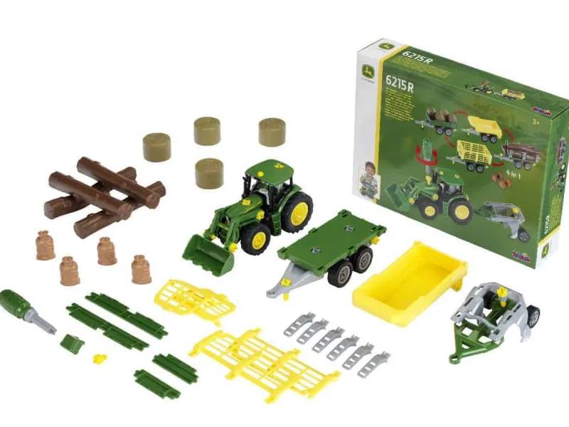 Outlet John Deere Traktor m/frontlæsser & anhænger Aktivitetslegetøj