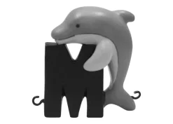 New M bogstav med marsvin hval til navnetog Bogstaver