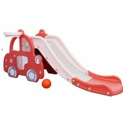 Clearance bil Pink med rutsjebane og basket Udeleg