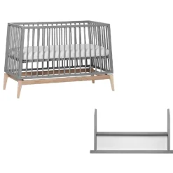 Sale Luna inkl. Ombygningskit - Grå Børn Børnemøbler|Babysenge