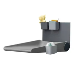 Clearance Wally™ væghængt puslebord - Dusty Grey Puslehynder|Pusleborde