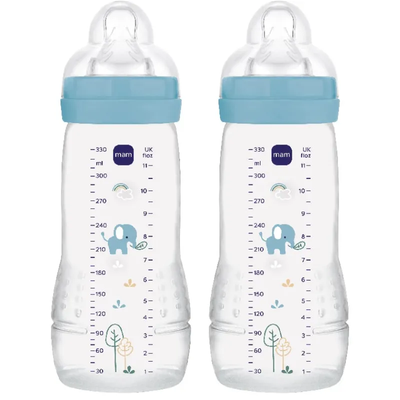 Easy Active Baby Bottle 330ml 2p Blue Sutteflasker &Amp; Tilbehør|Sutteflasker &Amp; Tilbehør