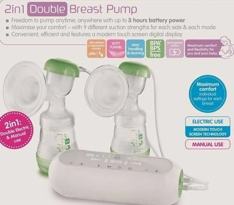 Discount 2-i-1 dobbelt elektrisk og manuel brystpumpe Brystpumper