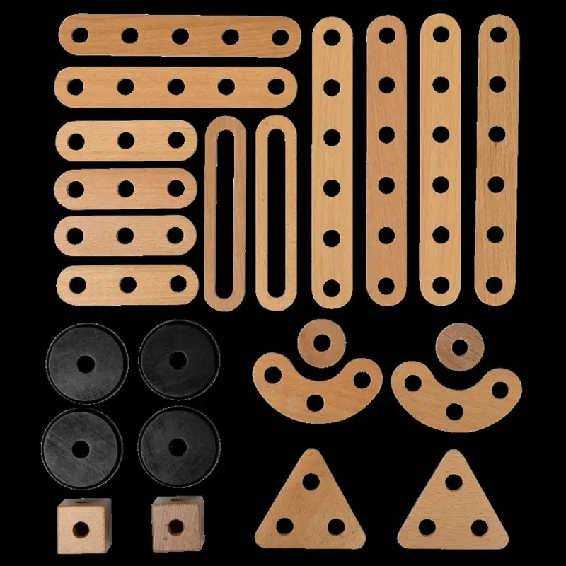 ® BYGGEDELE - 24 DELE - TRÆ Trælegetøj