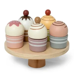 Cupcakes På Kagefad Trælegetøj|Træmad