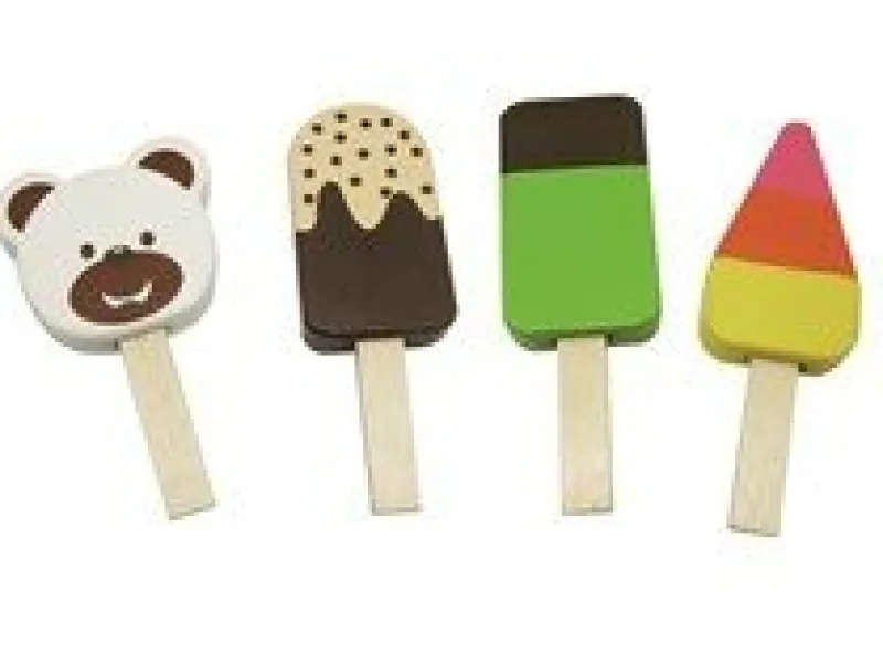 New Ispinde - 4 Stk. Trælegetøj|Træmad