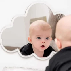 sky spejl - hvid Børn Spejle|Spejle