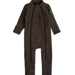 Clearance Ulddragt - Dark Brown Melange - Str. 56-98 Uld|Uld