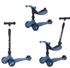 Kick'n'Ride 3i1 - Mørkeblå Løbehjul|Løbecykler