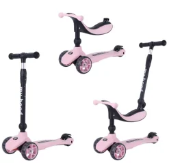 Hot Kick'n'Ride 3i1 - Rosa Løbehjul|Løbecykler