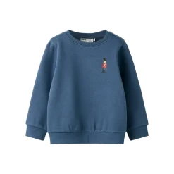 Sale Langærmede sweat trøje med små figur tegning, str. 92-116 - Blå Tøj