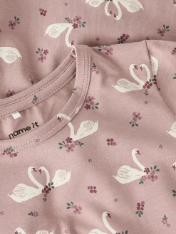 Clearance Langærmet kjole med svane print, str. 92-116 Tøj