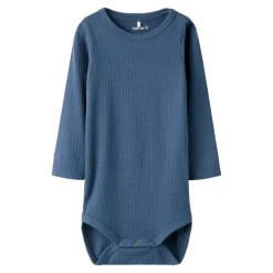 Clearance Langærmet rib body, str. 56-92 - Blå Tøj