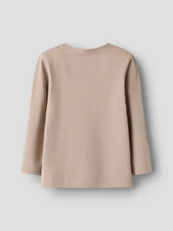 Clearance Langærmet top med små figur tegning, str. 92-116 - Beige Tøj