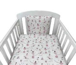 Online NM Baby sengelinned - off - white m/ blomme farvet ballerina Børn Sengetøj