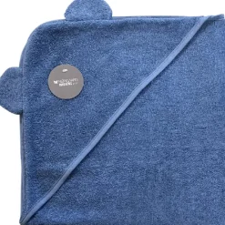 Online NM badeslag mellmeblå ensfarvet m/ ører 75x75 cm. Badeslag &Amp; Håndklæder