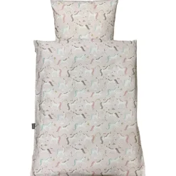 Outlet NM Junior sengelinned - rosa enhjørninger m/ farvet hår Børn Sengetøj