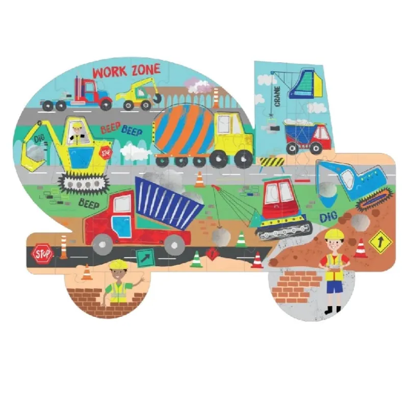 Outlet Puslespil m. formet motiv & æske 40 brikker - Constrcution Kreativitet|Kreativitet