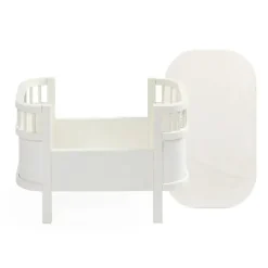 Dukkesengen - classic white inkl. madras Trælegetøj|Dukker