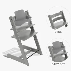 New Tripp Trapp Bundle - Højstol og Babyset - Storm Grey Børn Højstole|Børnemøbler
