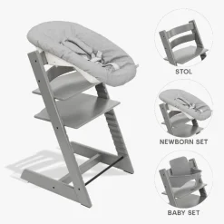 Online Tripp Trapp Bundle - Højstol, Babyset og Newborn - Storm Grey Børn Højstole|Børnemøbler