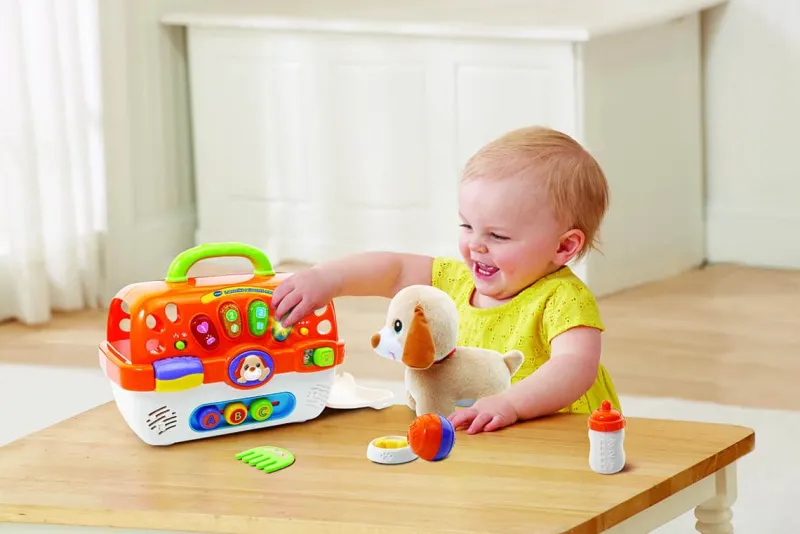 New Vtech Baby transportboks m. plyshvalp DK Aktivitetslegetøj